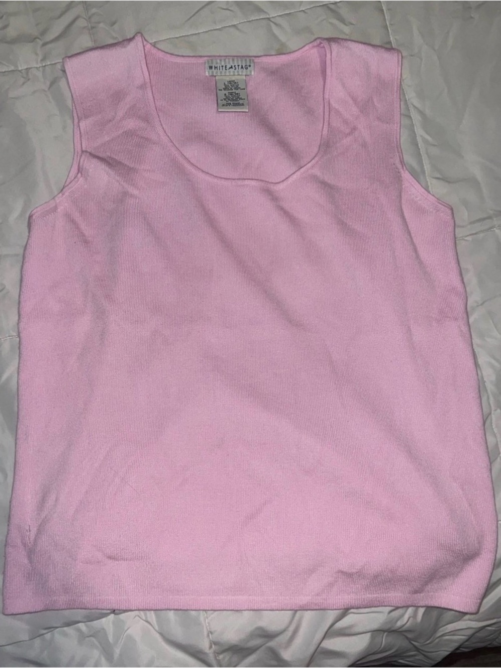 White Stag Pink Ribbed Scoop Neck Tank